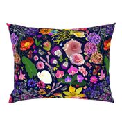 Floral Dream - My Spring/Summer Garden - midnight blue, large 