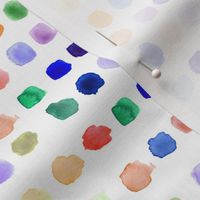 Rainbow watercolor small spots - painted colorful stains for modern nursery_ kids_ baby