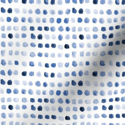Sapphire blue watercolor spots - painted tonal blue stains for modern nursery_ kids_ baby