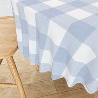 3" Buffalo Plaid half shade Soft Blue and white