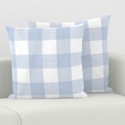 3" Buffalo Plaid half shade Soft Blue and white