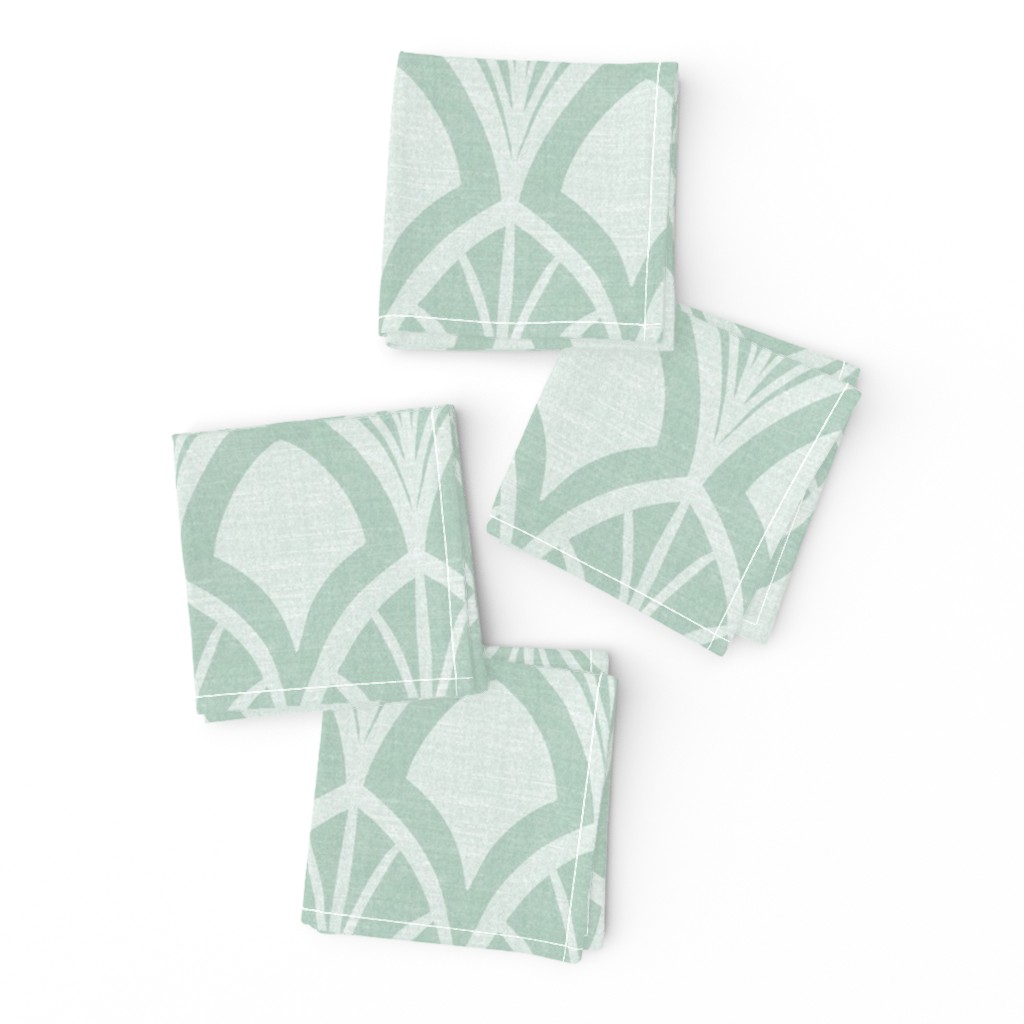 Sanibel - Art Deco Geometric Mint Green Large Scale