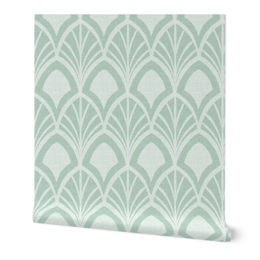 Sanibel - Art Deco Geometric Mint Green Large Scale