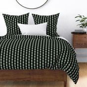 JP17 -  Medium - Art Deco Checked Stripes in Nearly Black Forest Green and Pastel Sage
