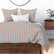 JP18 -  Medium - Art Deco Checked Stripes in Sky Blue and Rustic Peach