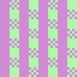 JP25 - Medium - Art Deco Checked Stripes in Lilac and Limey Mint