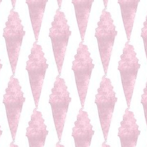 Pink Pearl Ice Cream Cone on White