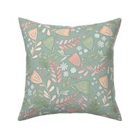 Floral_green_mint  by art for joy lesja saramakova gajdosikova design