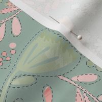 Floral_green_mint  by art for joy lesja saramakova gajdosikova design