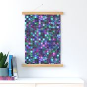 Blue, Pink, Green and Purple Square Tile Pattern