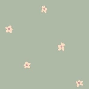 Daisy Dots (sage and pink) 