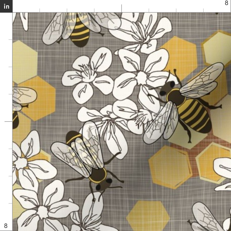 Save The Honey Bees - Taupe - Large