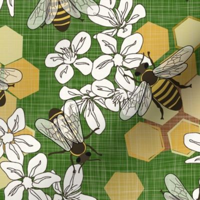 Save The Honey Bees - Bright Green - Large