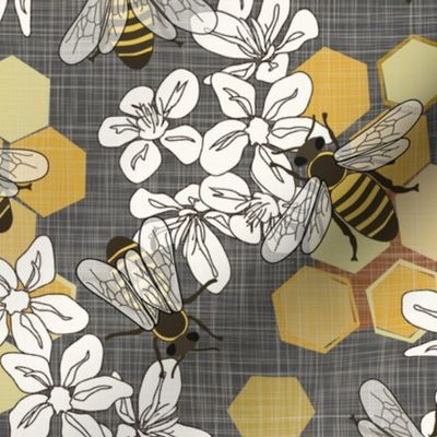 Save The Honey Bees - Grey - Large