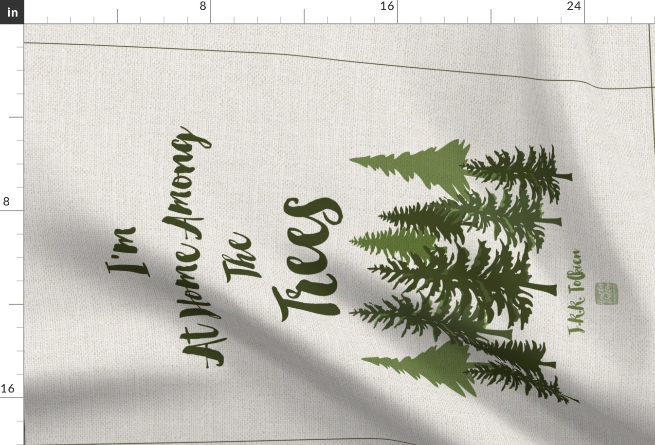 At Home Among The Trees Quote Tea Towel