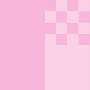 JP13 - Large - Art Deco Checked Stripes in Cotton Candy Pink Monochrome