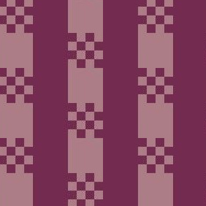 JP27 - Medium - Art Deco Checked Stripes in  Rustic Maroon and Mauve