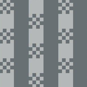 J34 - Art Deco Checked Stripes in  Bluish Grey Monochrome
