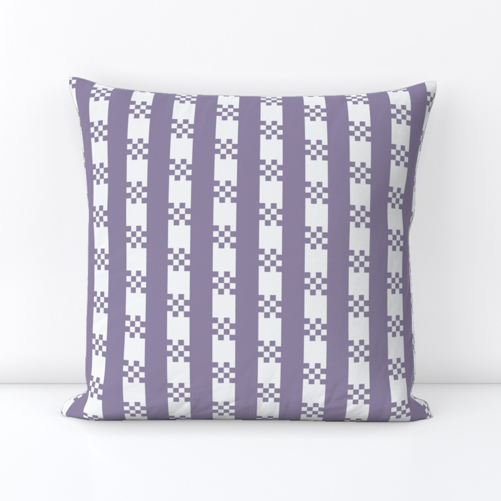 JP35 - Medium - Art Deco Checked Stripes in Violet Blue Mid Tone and Palest Pastel
