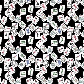 Mini Scale Mahjong Tiles on Black Background