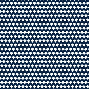 Ovals Pattern - Navy   White