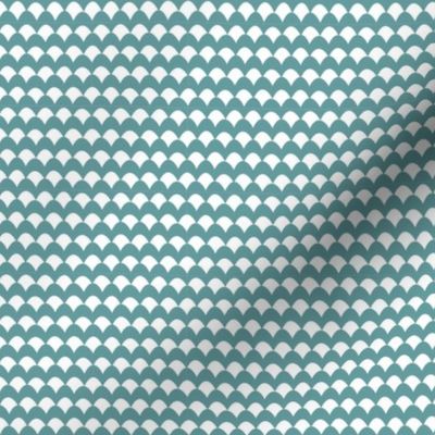Ovals Pattern - Dusty Turquoise + White