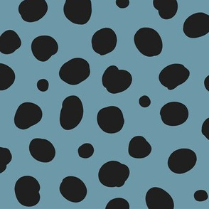 Cheetah Spots Black on Steel Blue -Large