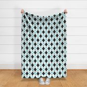 Volleyball themed turquoise black & white argyle plaid pattern  