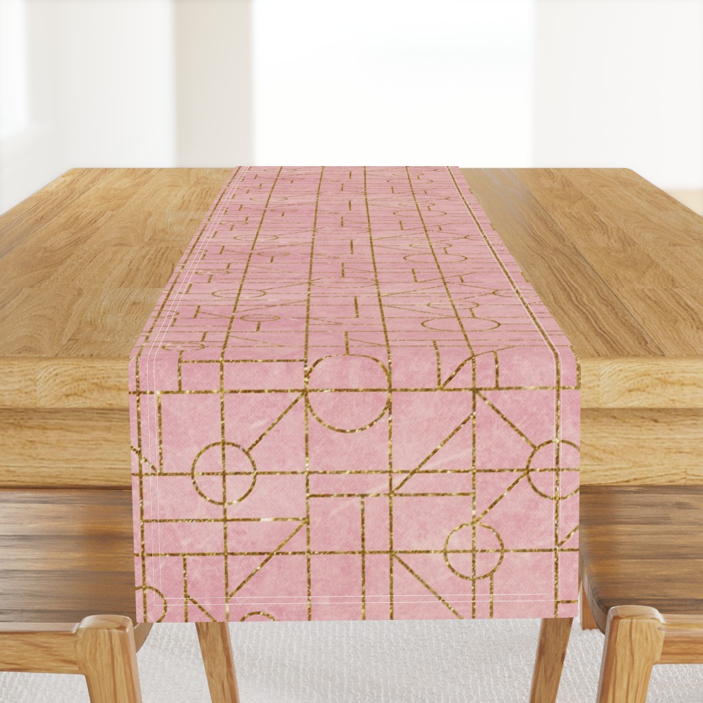 minimal art deco pink and gold