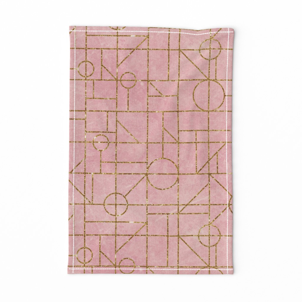 minimal art deco pink and gold