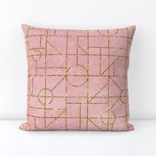 minimal art deco pink and gold