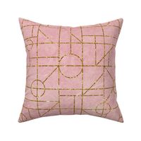 minimal art deco pink and gold