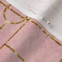minimal art deco pink and gold