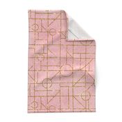 minimal art deco pink and gold