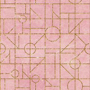 minimal art deco pink and gold