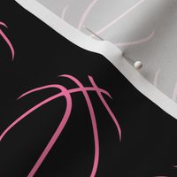 Minimal basketballs sports pattern - pink black