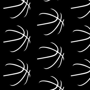Minimal basketballs sports pattern - white and black