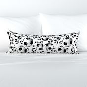 Endless soccer balls pattern on white - large