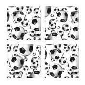 Endless soccer balls pattern on white - large