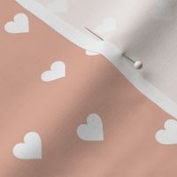 Love lovers minimal hearts basic romantic heart design coral pink blush white