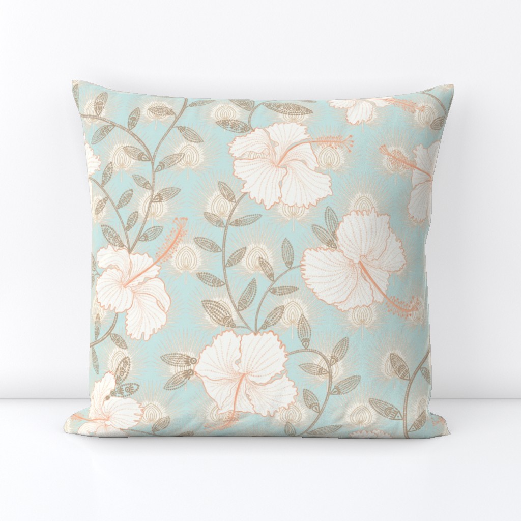 Hibiscus Art Deco Chintz