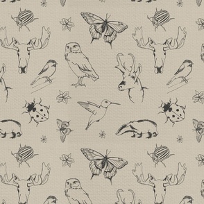 Woodland Wildlife - Beige