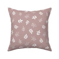 Sweet boho petals and autumn leaves garden Scandinavian minimal neutral nursery mauve purple