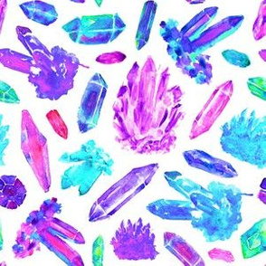 Smaller Scale - Watercolor Crystals + Gemstones