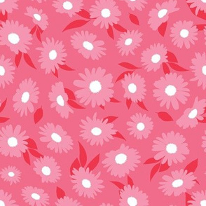Ditsy Daisies - Hot Pink
