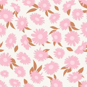 Ditsy Daisies - Pink and Cream