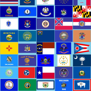 centered United States state flags