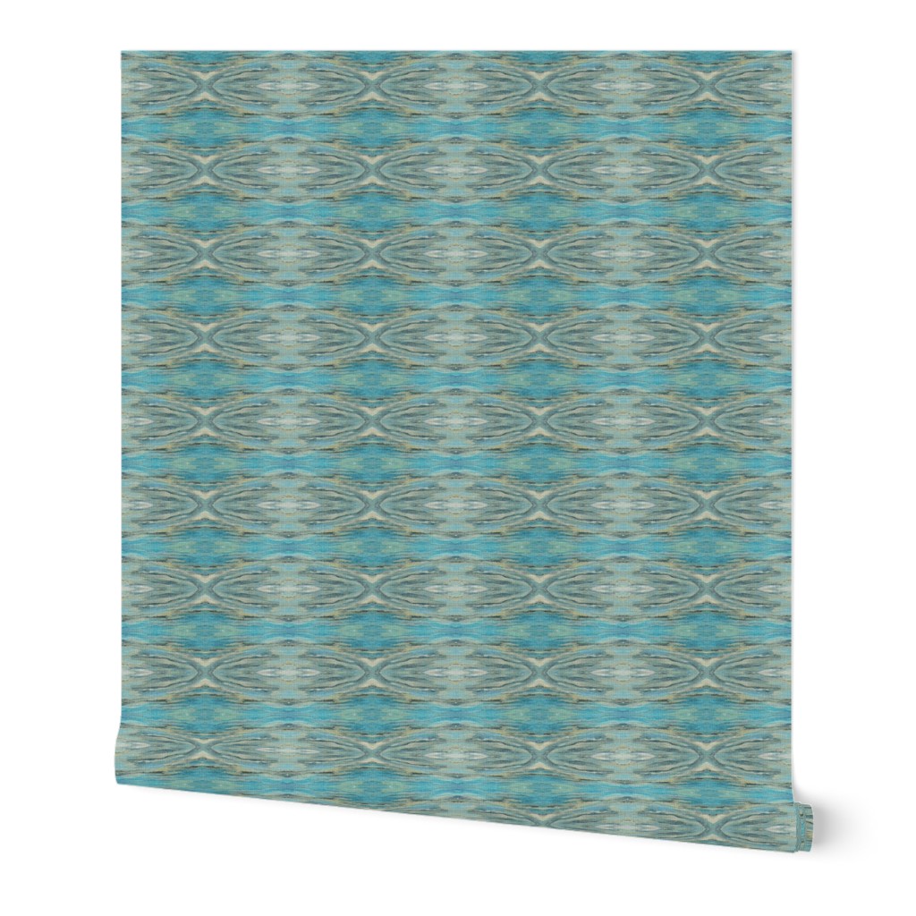 Tapestry Texture of Wood with Knots and Burls - Aqua Blue - Grey - Crosswise