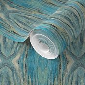 Tapestry Texture of Wood with Knots and Burls - Aqua Blue - Grey - Lengthwise