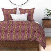 Tapestry Texture of Wood with Knots and Burls - Maroon - Olive Green  -  Lengthwise